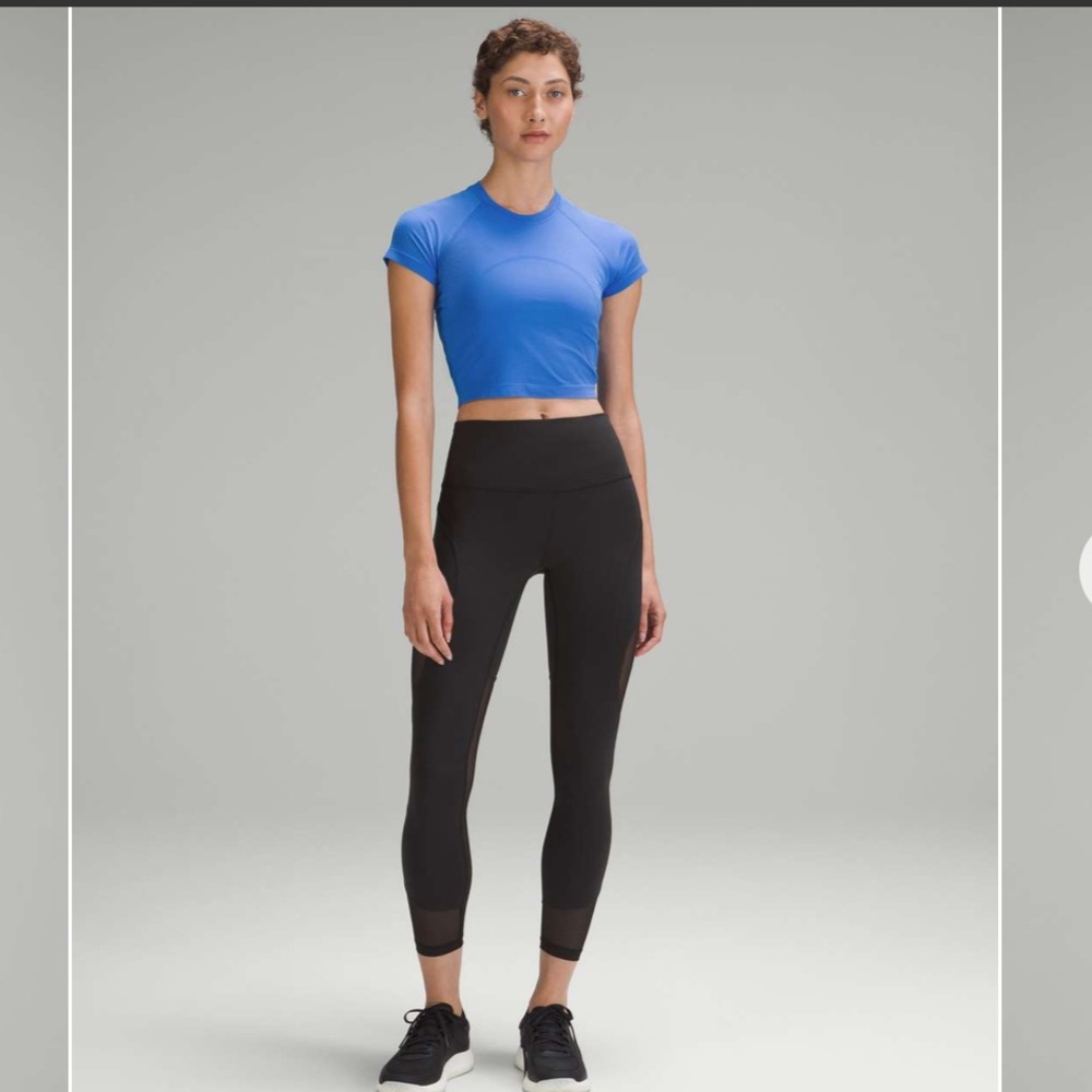 NWOT Lululemon Swiftly Tech Cropped Short-Sleeve Shirt 2.0 Pipe Dream Blue